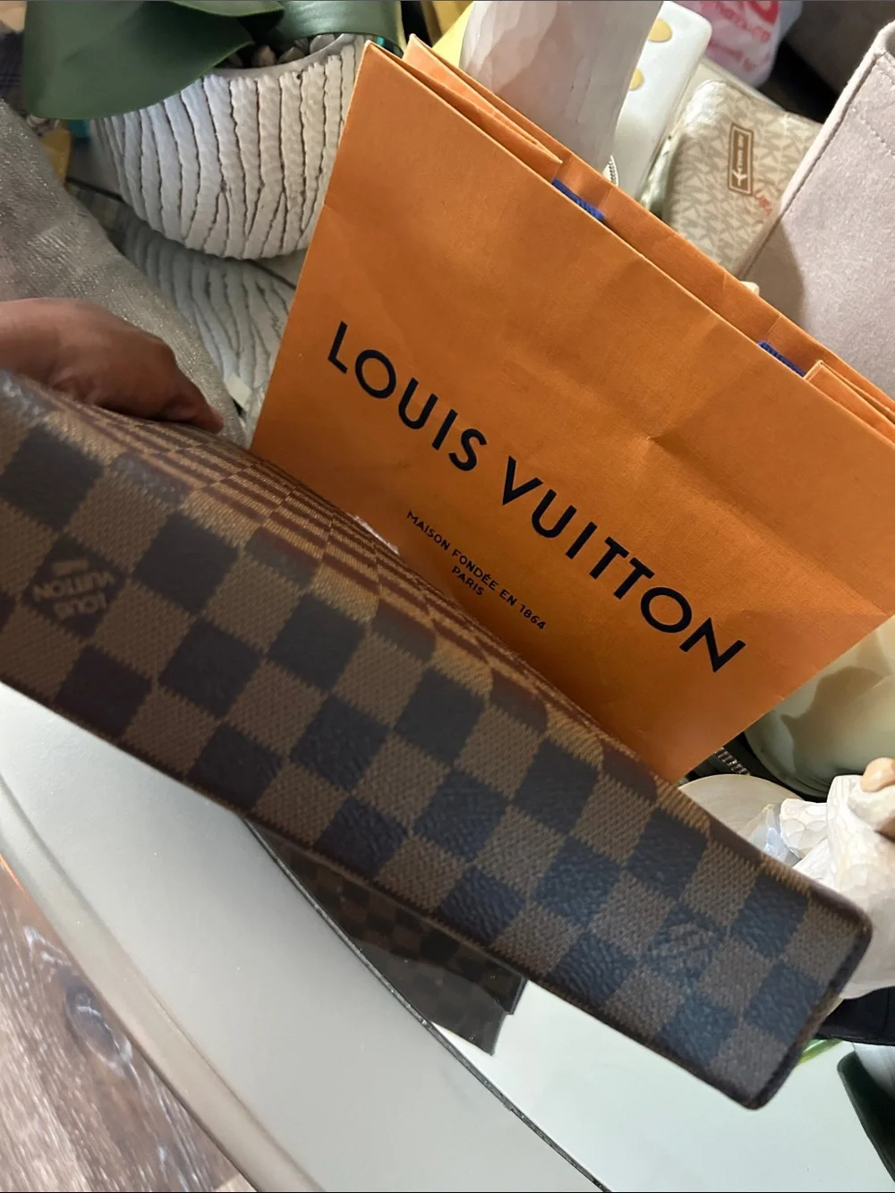 Inspired Damier Ebene Checkered Document Folio - Brown/Chocolate NWOT